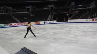 Miki Ando 安藤美紀 (JPN) Quadruple Salchow クワドルプル-サルチョウ- Los Angeles Figure Skating Worlds 2009 Practice