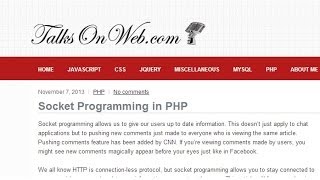 Socket Programming in PHP - Part 1