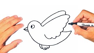 How to draw a Flying Bird Step by Step | Flying Bird Drawing Lesson