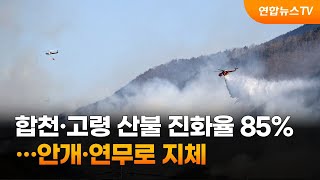 합천·고령 산불 진화율 85%…안개·연무로 지체 / 연합뉴스TV (YonhapnewsTV)