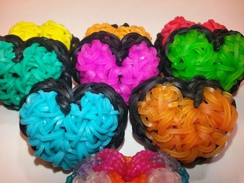 ONE LOOM Puffy Heart Charm Tutorial by feelinspiffy (Rainbow Loom) ONE LOOM Puffy Heart Charm Tutorial by feelinspiffy (Rainbow Loom)