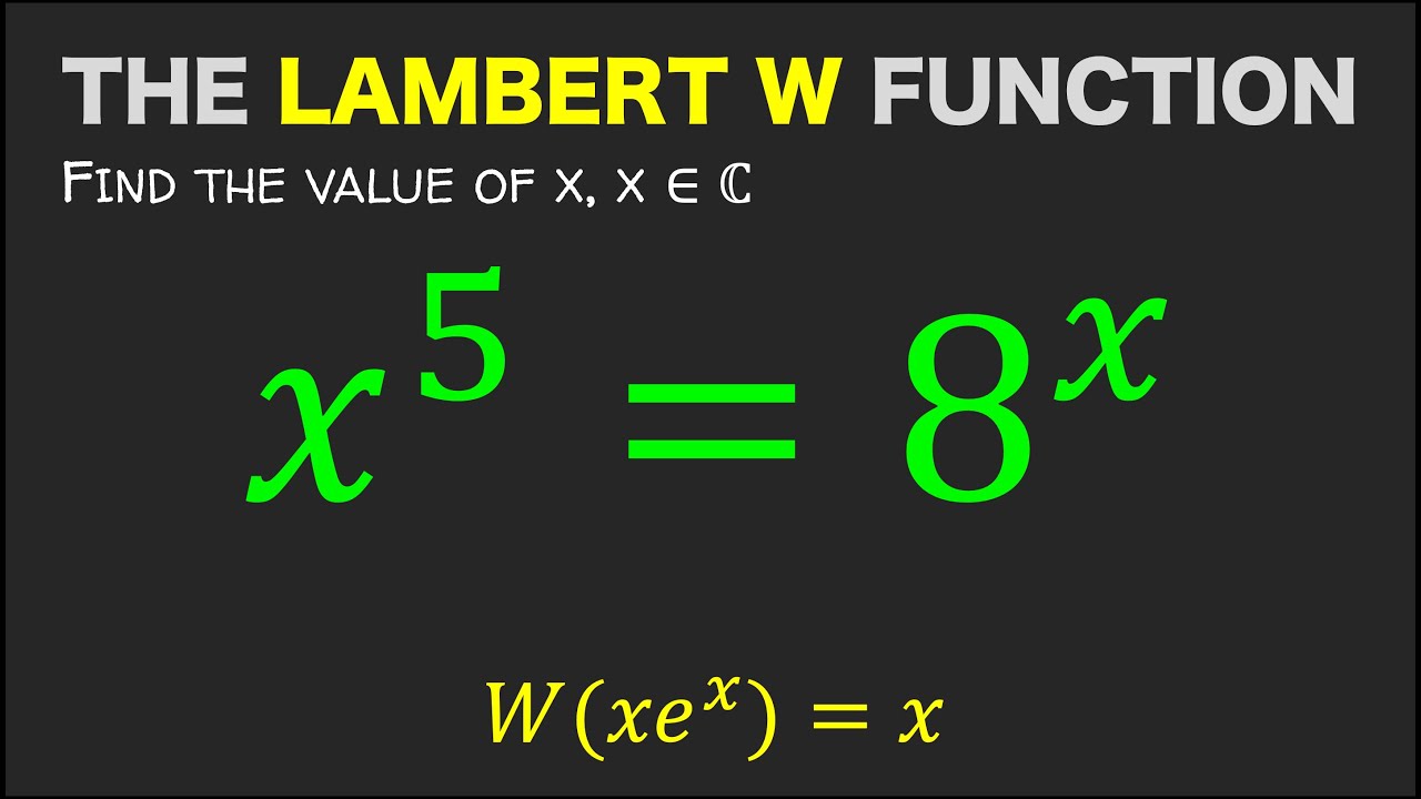 How To Apply Lambert W Function To Solve Exponential Equations With ...