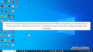 How to connect Node.js 20 to Oracle Database 23c FREE using node-oracledb