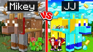 Mikey Family POOR vs JJ Family RICH DOG Statue Build Battle in Minecraft - Maizen