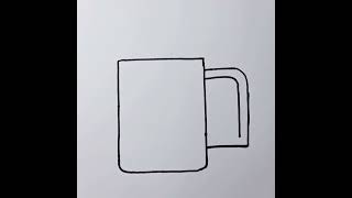 How to Draw Cute Coffee Mug #drawing #shorts #drawingshorts