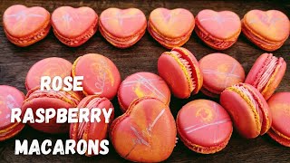 Lovely Rose Raspberry Macarons | How to make French buttercream | French Meringue Method