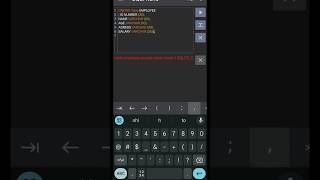 SQL First Code in Android Mobile| SQL Phone app| #sql #viral #shorts #phone #app