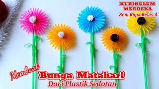 Membuat Bunga Matahari Dari Sedotan / Seni Rupa Kelas 4 Kurikulum Merdeka