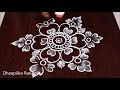 beautifull flower rangoli design with 5x3 dots saravana masam muggulu new kolams friday kolams