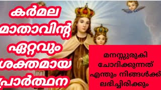 അത്ഭുതം ചെയ്യുന്ന പരിശുദ്ധ കർമ്മലനാഥയോടുള്ള അധിശക്തമായ പ്രാർത്ഥന