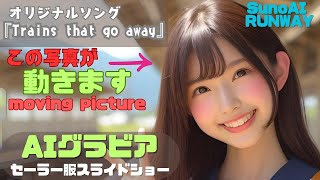 【新曲】【動画生成AI】『Trains that go away』 #ai美少女 #runway #ai美女 #aiグラビア  #ai動画 #SunoAI #4k #女子高校生 #ai美女 #ai生成