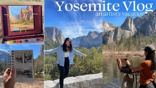 THE IDEAL ARTIST VACATION🏔 plein air oil painting + hiking in Yosemite 🌿 dreamy art/travel vlog