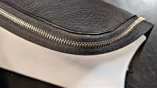 [Leathercraft Tip/ENG Sub] Attach the zipper in a curve without a zipper frame