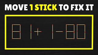 Correct the Equation with One Stick - Genius Level