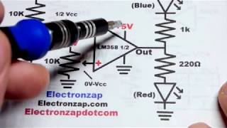 LM358 op amp non inverting comparator single supply circuit electronics how to tutorial