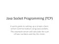 Java Socket Programming TCP Presentation