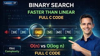 Binary Search Algorithm Explained + C Code | Step-by-Step DSA Tutorial | Ep. 37