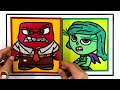 inside out 2 emotions jelly painting u0026 coloring for kids how to draw inside out 2 characters