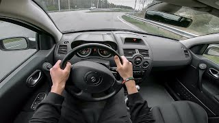 Renault Megane 2 1.6 POV DRIVING (Bad road test)