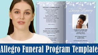 Funeral Program Template DIY - Change Background "Allegro" Design - The Funeral Program Site