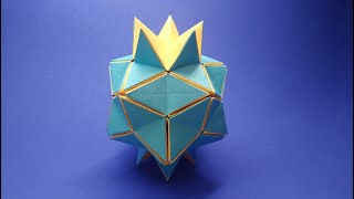 Origami Kusudama Fireflies of Atlantis.How to make origami kusudama anti-stress with paper.
