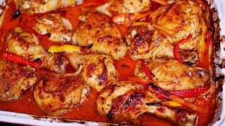 Deliciously Baked Chicken and Peppers - Easy Chicken Recipe