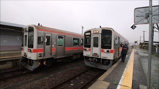 JR名松線　家城駅のスタフ交換　JR Meishō Line Ieki Station　(2019.4)