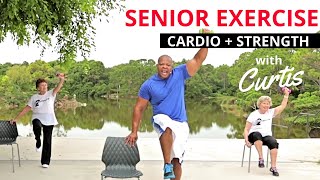 Senior fitness: STRENGTH TRAINING + CARDIO+ CORE exercises for seniors + Balance workout for seniors