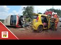 Suami isteri maut, anak cedera kereta bertembung bas