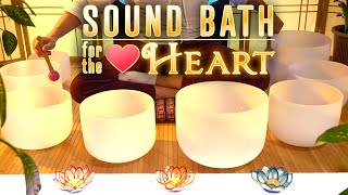 Calming Sound Bath for the Heart | Crystal Singing Bowls | Anxiety | Fear | Meditation | Sleep