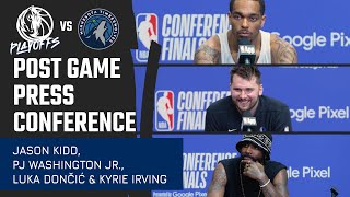 Jason Kidd, PJ Washington, Luka Dončić, & Kyrie Irving | Post Game West Conf. Finals R3G3 | 5/26/24
