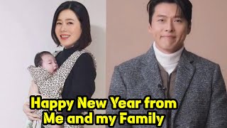 Hyun Bin's New Year Greetings as he spends the Special Day with his wife and Baby Alkong