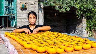 【农家的小勇】小勇做柿饼，午饭吃牛肉丸子面，汤香面筋道辣得直冒汗，太过瘾了