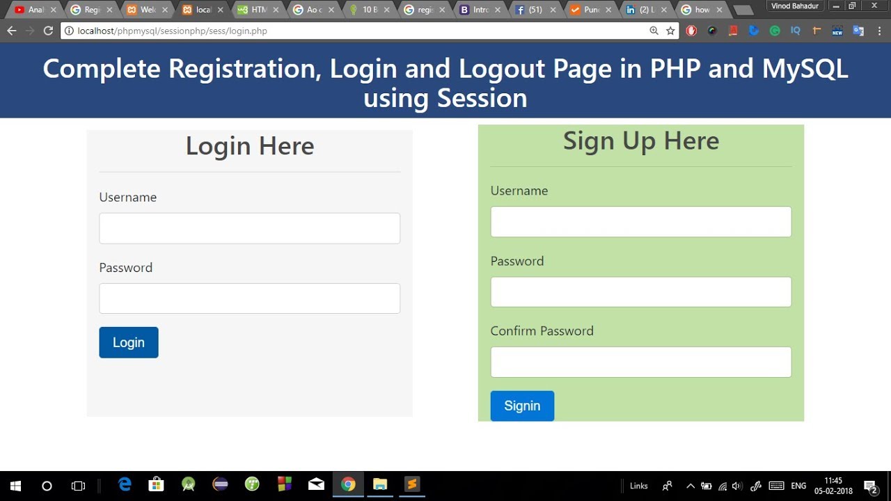 How To Make Registration Login And Logout Form Using Php And Mysql ...