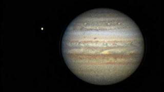 Rotating Jupiter as Europa enters occultation: Stacked Webcam Movie