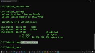 Batch tutorial 🎆 create and store data into csv file #batch #cmd