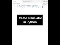 Create Translator In Python| @GeekCoders | #shorts #education #python