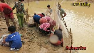 Amazing Fishing net in pond at my village| Cambodia