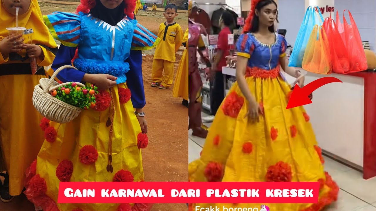 Kreasi Baju Karnaval Dari Plastik Kresek | Baju 17 Agustus Dari Bahan ...