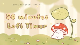 50 minutes - Relax & study with me Lofi | Mushie in a forest #timer #1hour #50minutes #lofi