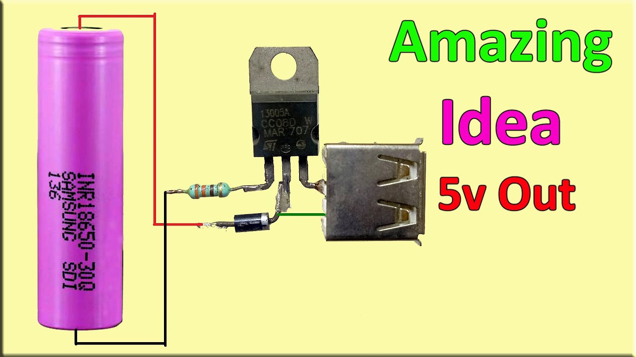 Amazing Circuit Using One Transistor, 3.7v To 5v Boost Converter, DIY ...