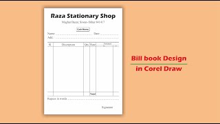 bill book design in coreldraw | bill book kaise banaye | how to design bill bok | Coreldraw tutorial