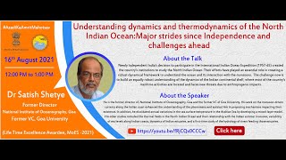 MoES Webinar Lecture : by Dr. Satish R Shetye: 16-Aug-2021