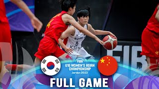 Korea v China | Full Basketball Game | FIBA U16 Women's Asian Championship 2023 - Division A