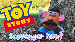 Toy Story learning body parts Mr Potato Head scavenger hunt!