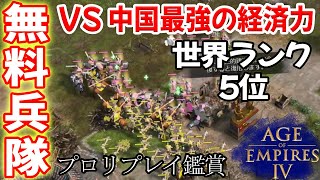 世界ランク5位、無料の兵士に資源量で対抗する【オスマン vs 中国, 湿地, Age of Empires 4, AOE4 ゲーム実況】