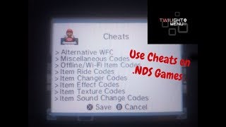 How To Use Cheats On Twilight Menu ++ Roms (Tutorial) Ver 1.4.5 U