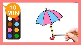 《雨傘Umbrella》認識顏色Coloring for kids｜Painting｜Coloring｜Drawing｜Art｜【畫畫魔法】YOYO點點名S19｜著色畫兒童節目