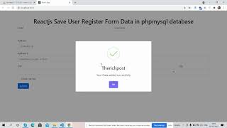 Reactjs Save Register Form Data into PHP MySQL Database