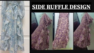 SIDE RUFFLE DESIGN CUTTING AND STITCHING / SIDE FRILL DESIGN